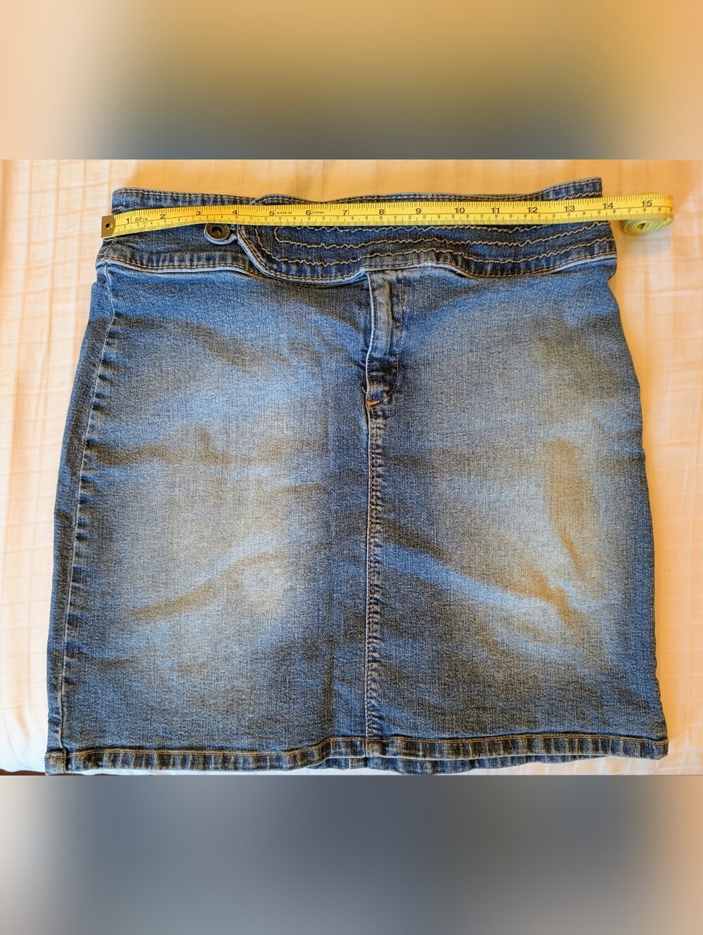 Y2K Denim Skirt in Washed Blue - Picture 8 of 9